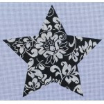 Wg12738 Karen's black & ivory 9" 18ct Whimsy And Grace TREE TOPPER STAR