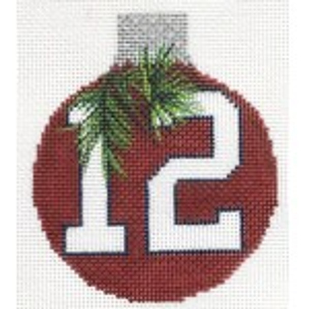 Wg12913 12th Man Reflection - Patriots 3 1/4" round 18 ct Whimsy And Grace CHRISTMAS REFLECTION