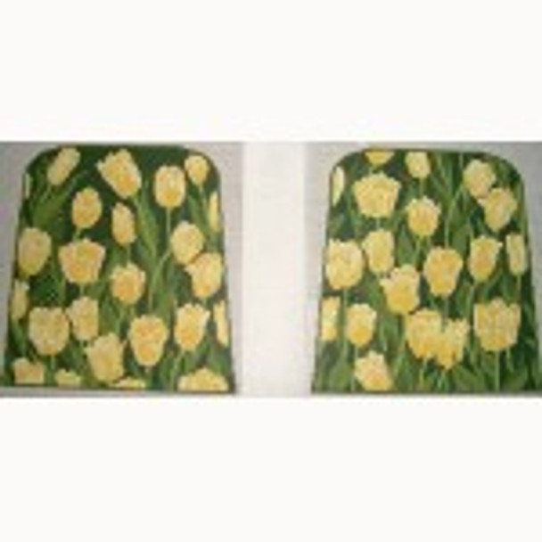 Wg12006 Yellow Tulips 3 piece Pouch 7 1/2 X 9 X 2 1/2 18 ct Whimsy And Grace