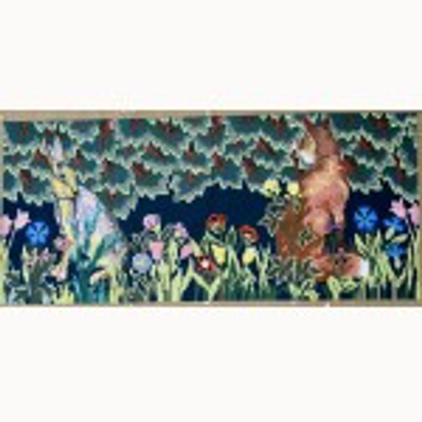 Wg11345 Animals in the Forest  Piano Bench Cover 16X36 13ct  Whimsy And Grace Purse 