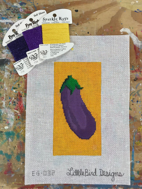 EG-032 Eggplant 3.5" x 7" 13 Mesh Little Bird Designs Canvas Only