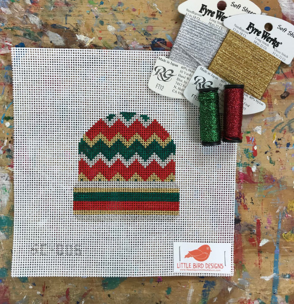 SC-006 Zig zag Stocking Cap About 3.5″ square  13 Mesh Little Bird Designs