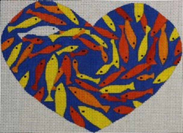 WWCO1206 Fishy Heart 6.5 x 5 18 Mesh Waterweave