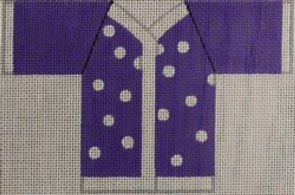 WWC718 Purple with White Dots Shirt  6 x 4 -18 mesh Waterweave
