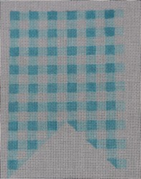 BYOB-F-26 DBL PT TEAL GINGHAM 4 x 6 18 Mesh Hillary Jean Designs