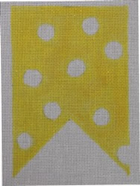 BYOB-F-21 DOUBLE POINT YELLOW W/WHITE POLKA 4 x 6 18 Mesh Hillary Jean Designs