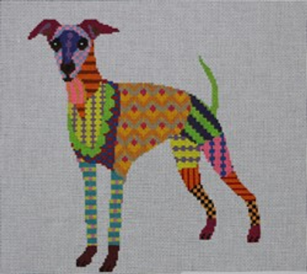 179-18 Colorful Greyhound 9.5x10.4 18 Mesh Pajamas and Chocolate