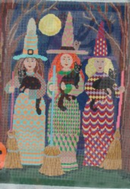 142-18 Witches w Cats 14x10.5 18 Mesh Pajamas and Chocolate