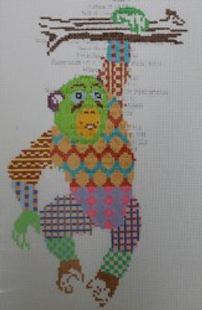 281 Colorful Monkey 15wx11h 18 Mesh Pajamas and Chocolate