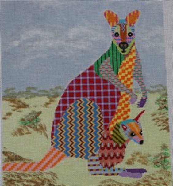 222-13 Colorful Kangaroo 9.3x11.1 13 Mesh Pajamas and Chocolate