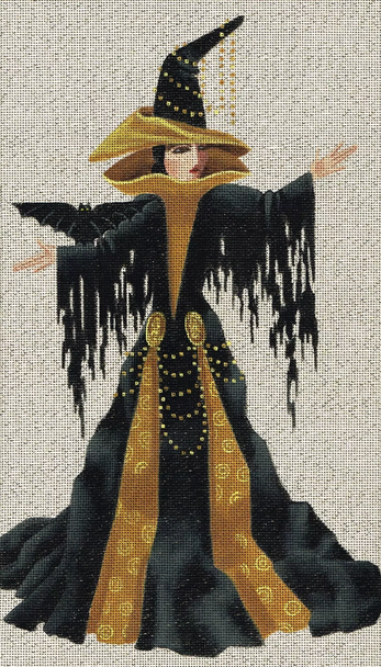 5231 Nyla 8" x 14" 18 Mesh Leigh Designs Witchy Woman Canvas Only Inquire If Stitch Guide Is Available