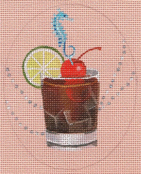 8115 Cuba Libre Leigh Designs 18 Mesh 4" x 5" Summer Sips Canvas Only Inquire If Stitch Guide Is Available