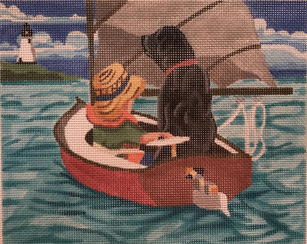 PSE-042 The Point Of It All Boy in Rowboat w/Lab 8 x 10  13  Mesh