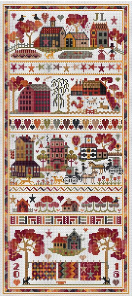 LD91 Quiltz Stitch Count: 130 x 198 Long Dog Samplers