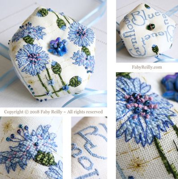 Cornflower Biscornu  Faby Reilly Designs FRD-CB