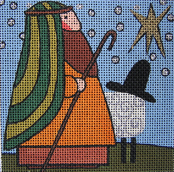 Maggie & Co. M-1021 Watching © Frank Bielec  4 x 4”  18 Mesh With Stitch Guide