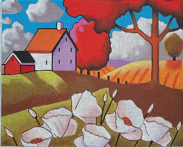 Maggie & Co. M-1951 White Blooms & Field © Cathy Horvath-Buchanan 8-1/2 x 10-1/2" 18M