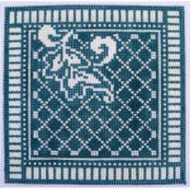 Wg12680 Karen's Teal Damask Coasters Coasters 4X4X4 18ct Whimsy And Grace