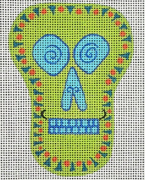 ZE221 Sugar Skull- II Green  18 Mesh 3” x 4” Zecca