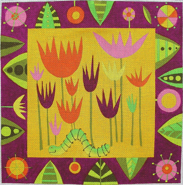 ZE464 Zecca Tulips  10" x 10 13 Mesh