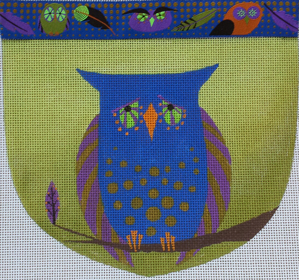 ZE424 Zecca Owl Pouch w/ ribbon 7" x5.5" 18 Mesh
