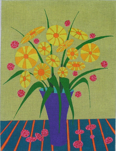 ZE501 Zecca Still Life w/ Flowers  10" x 13" 18 Mesh