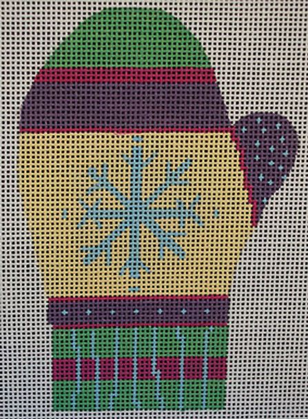 JKNA-030 Snowflake Mitten Ornament 3.25"x 5.75" 18 Mesh Judy Keenan NeedleArts  (Canvas And Thread)