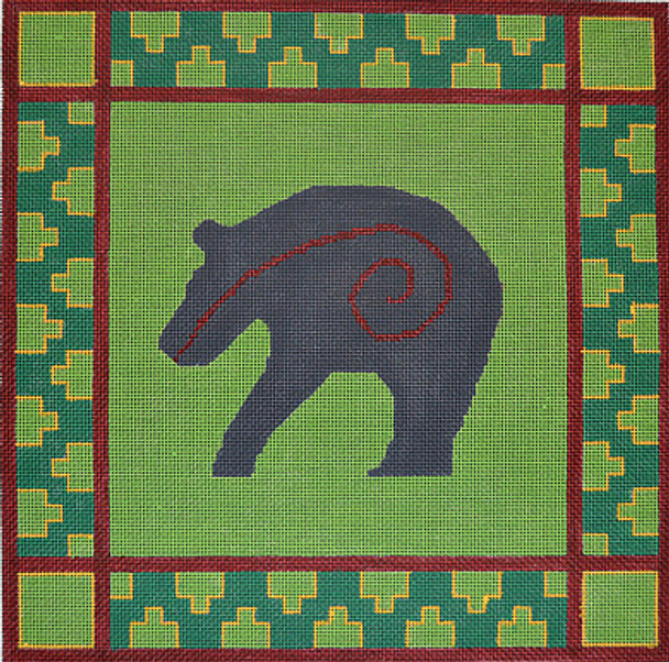 JKNA-033  Native American Bear  13.25"x 13.25" 13 Mesh Judy Keenan NeedleArts  (Canvas And Thread)