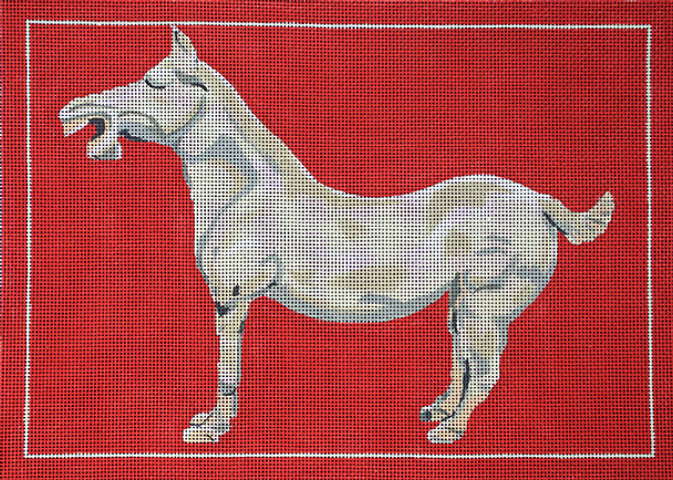 JKNA-037 Red Tang Dynesty Horse  10"x 14" 13 Mesh Judy Keenan NeedleArts  (Canvas And Thread)