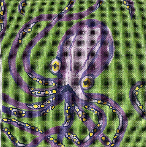 JKNA-038 Octopus 10.25"x 10.24" 13 Mesh Judy Keenan NeedleArts Stitch-painted  (Canvas And Thread)