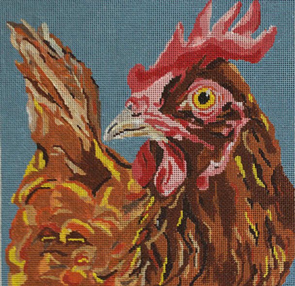 JKNA-050 Rhode Island Red Penny the Hen 11.5"x 11.5" 13 Mesh Judy Keenan NeedleArts  (Canvas And Thread)