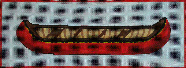 JKNA-043  Red Canoe without Frame  11.25"x 4.25" 18 Mesh Judy Keenan NeedleArts  (Canvas And Thread)