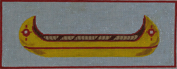 JKNA-044 Yellow Canoe without Frame 11.25"x4.25" 18 Mesh Judy Keenan NeedleArts  (Canvas And Thread)