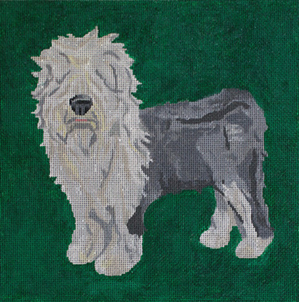 JKNA-048 Monty the Old Engish Sheepdog 12.25"x12.25"  13 Mesh Judy Keenan NeedleArts  (Canvas And Thread)