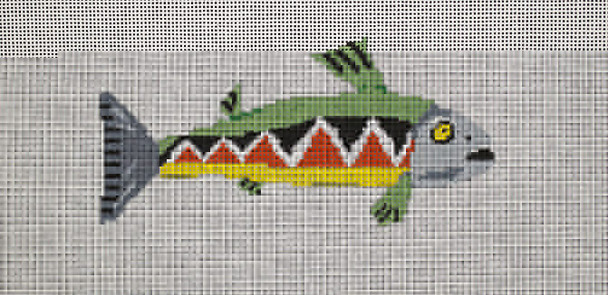 JKNA-059  Trout Decoy 6"x 3" 18 Mesh Judy Keenan NeedleArts  (Canvas And Thread)