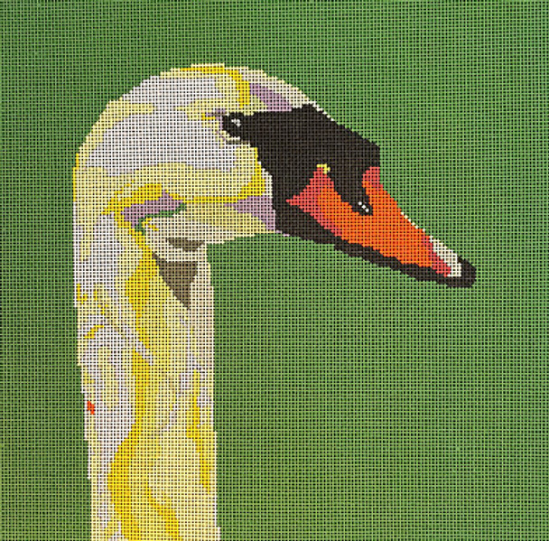 JKNA-066 Swan 12"x12"  13 Mesh Judy Keenan NeedleArts  (Canvas And Thread)