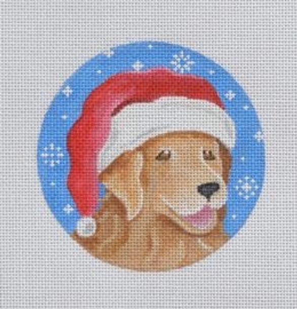 DG02 Golden Retriever Santa 4 Dia. 18 Mesh Pepperberry Designs