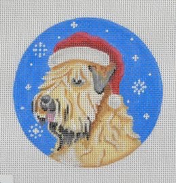 DG22  Wheaten Terrier Santa  4 Dia. 18 Mesh Pepperberry Designs 