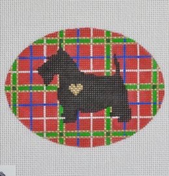 DGS06 Plaid Silhouette Scotty 3.25 x 4.25 18 Mesh Pepperberry Designs