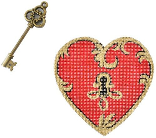 HT27 Red Heart Lock with metal Key 4x4 18 Mesh Pepperberry Designs 