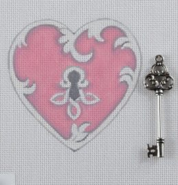 HT28 Pink Heart Lock with metal Key 4x4 18 Mesh Pepperberry Designs 