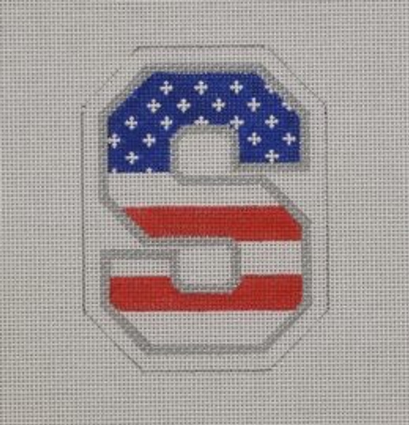 PA04 Patriotic "S" 2.75 x 3.75 18 Mesh Pepperberry Designs