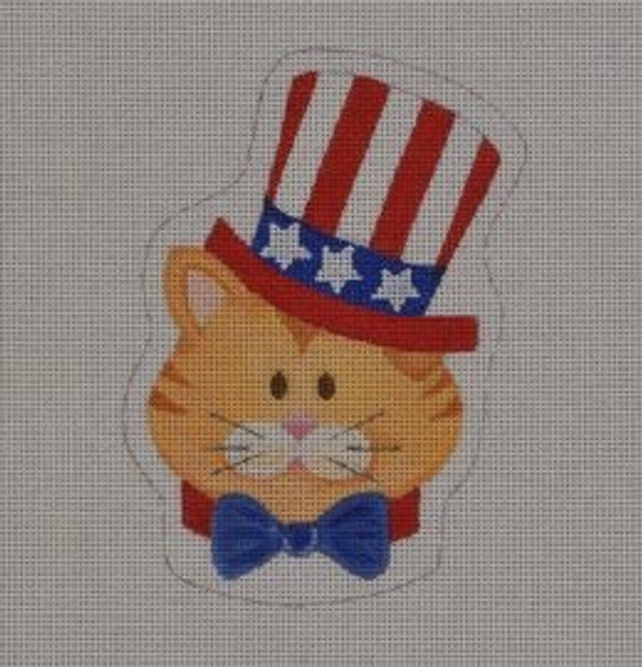 PA11 Patriotic Cat 3.75 x 5.25 18 Mesh  Pepperberry Designs 