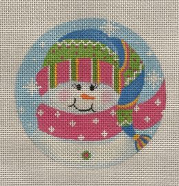 SN19 Sparkle Snowgirl Ornament 4 Dia. 18 Mesh Pepperberry Designs