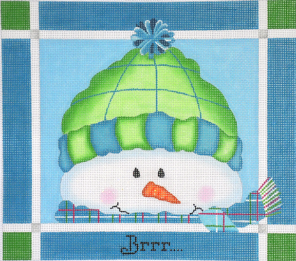 SN01 "Brrr..." Snowman 9.5 x 8 18 Mesh Pepperberry Designs 