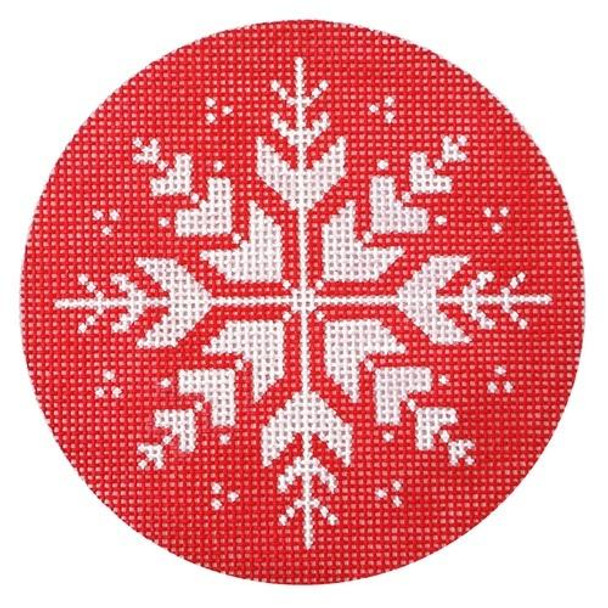 SF07 Nordic Snowflake Red 4 Dia. 18 Mesh Pepperberry Designs 