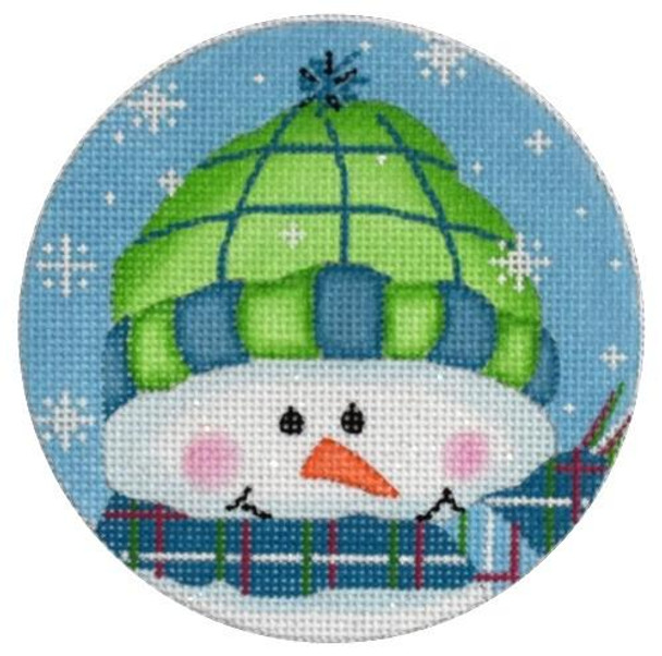 SN08 Brrr... Ornament 4 Dia. 18 Mesh With Stitch Guide Pepperberry Designs