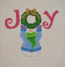 SN31 Joy Wreath Snowman 7.5 x 8.5 18 Mesh Pepperberry Designs 
