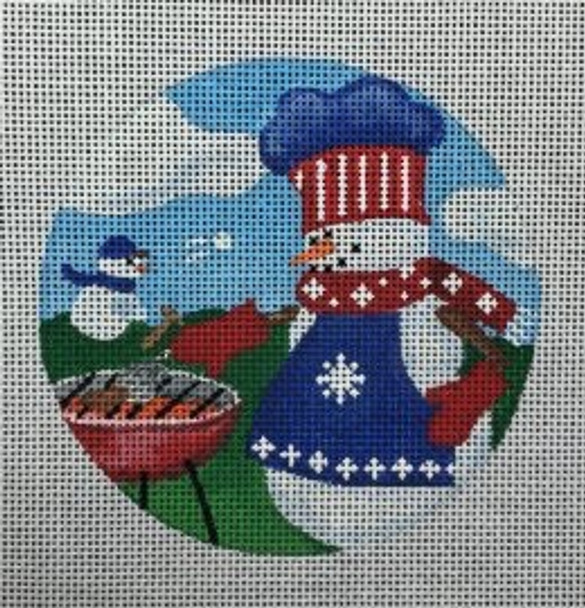 SNM-06 Snowman Month, Jun 4 Dia. 18 Mesh With Stitch Guide Pepperberry Designs 