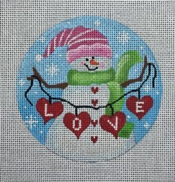 SNM-02 Snowman Month, Feb  4 Dia. 18 Mesh With Stitch Guide Pepperberry Designs 